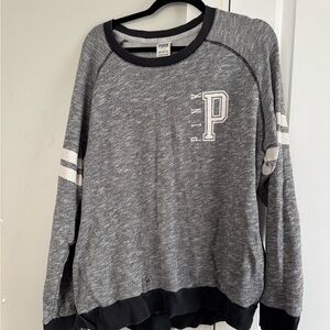 Victoria's Secret PINK Gray Sweatshirt with Black Accents